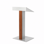 Aluminum & Wood Lectern — Contemporary (PS-Y-55) Aluminum Lectern Y55T4-V22 No Dust Cover No Dolly Unfinished - thePodiumsStore