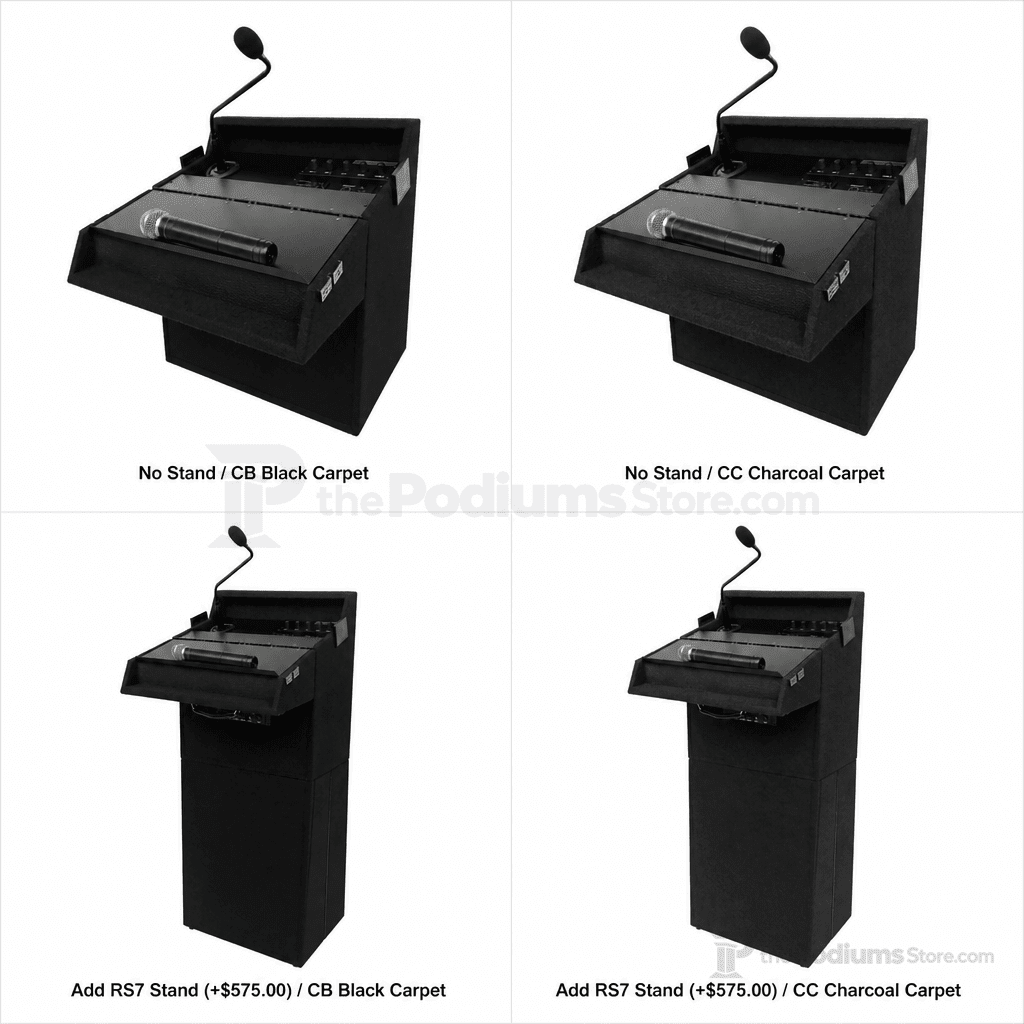 Announcer Tabletop Sound Lectern (PS-R750) Tabletop Lectern R750 No Stand CB Black Carpet - thePodiumsStore