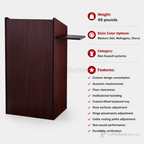 Aristocrat Lectern with Keyboard Tray (PS-600) Non-Sound Lectern 600-MO Medium Oak - thePodiumsStore