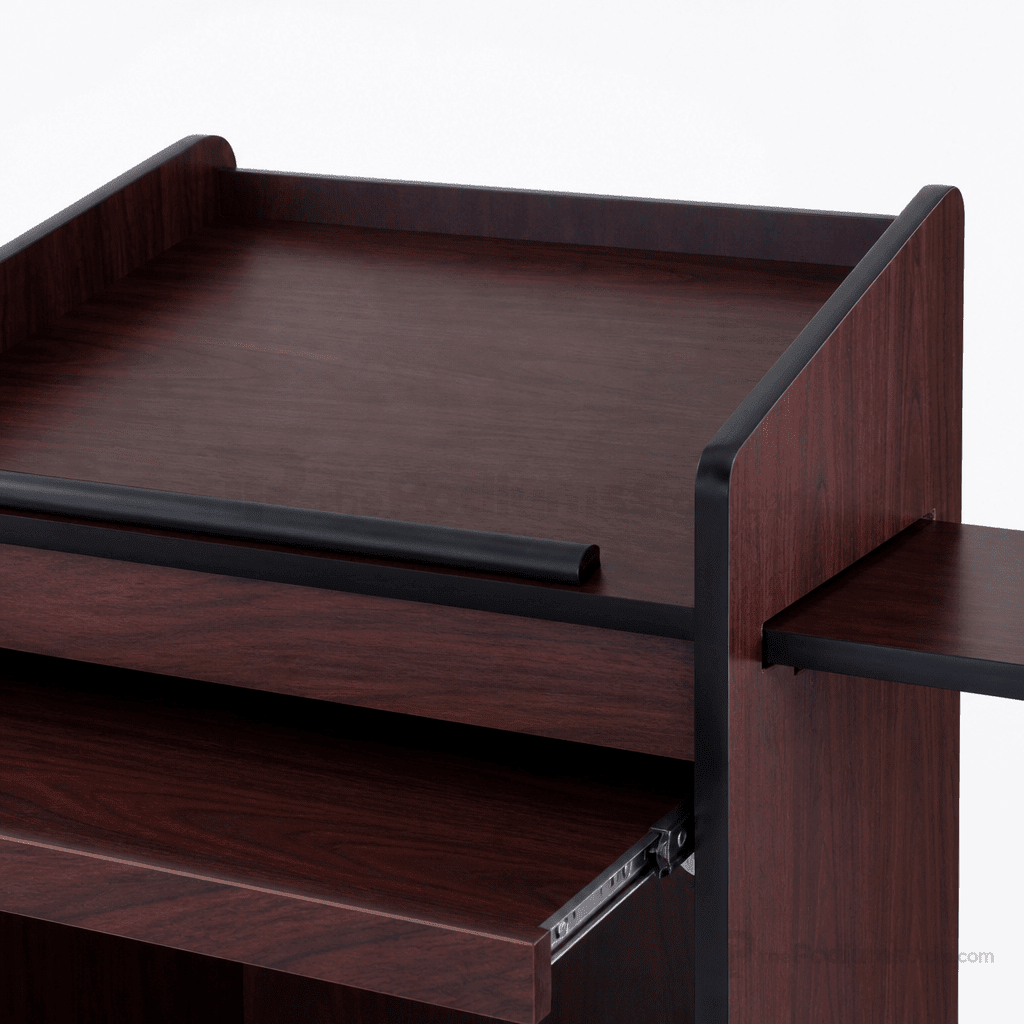 Aristocrat Lectern with Keyboard Tray (PS-600) Non-Sound Lectern 600-MO Medium Oak - thePodiumsStore