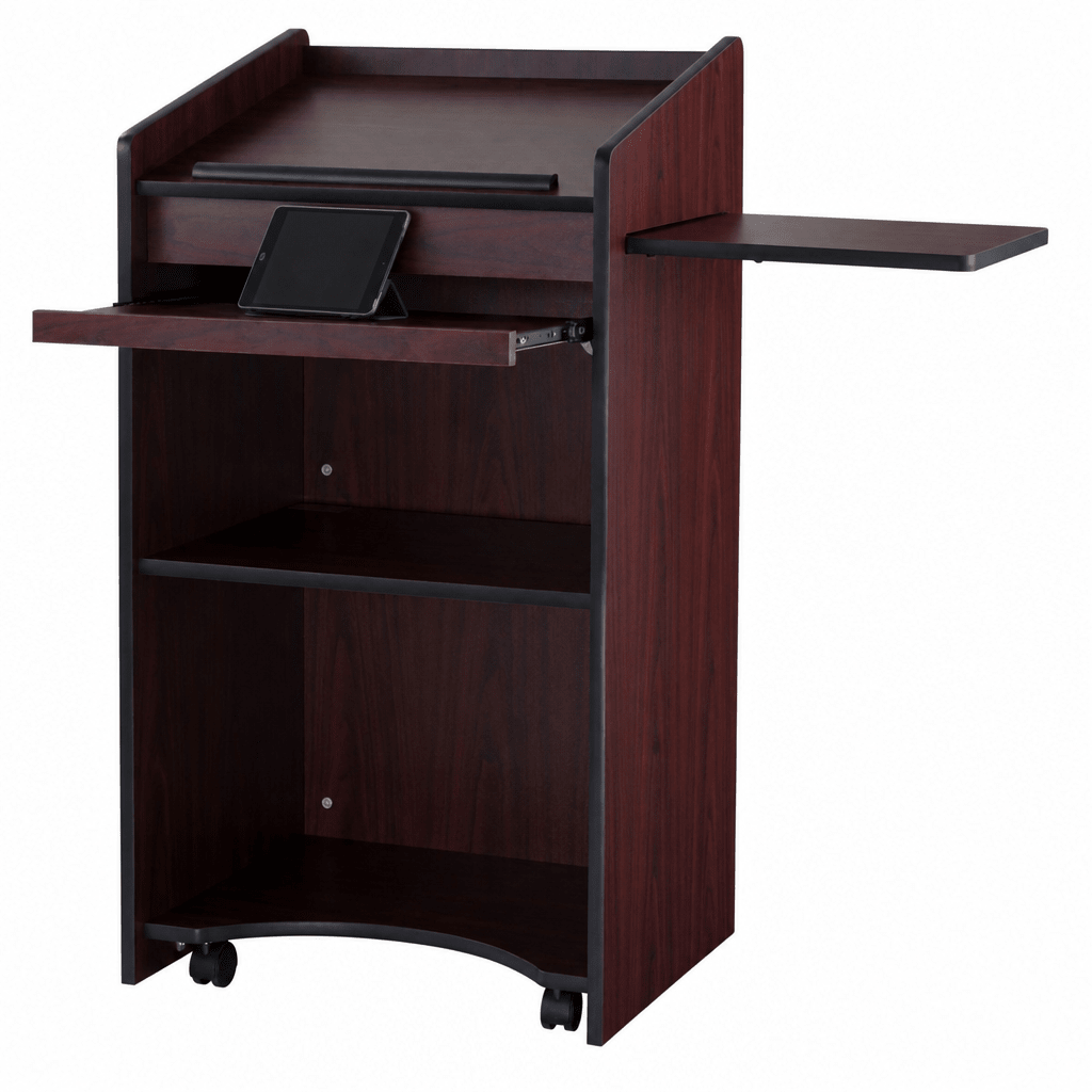 Aristocrat Lectern with Keyboard Tray (PS-600) Non-Sound Lectern 600-MO Medium Oak - thePodiumsStore