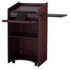 Aristocrat Lectern with Keyboard Tray (PS-600) Non-Sound Lectern 600-MO Medium Oak - thePodiumsStore