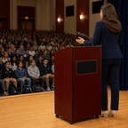 Aristocrat Sound Lectern (PS-6010) Sound Lectern 6010 Mahogany No Accessories No Battery - thePodiumsStore