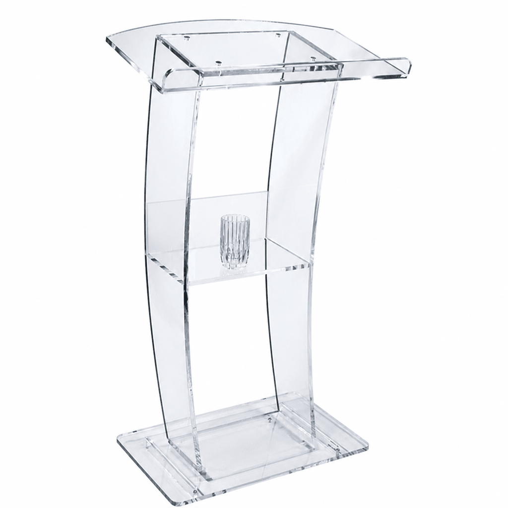 C-Design Acrylic Lectern — Clear, Frosted or Smoked Acrylic Lectern KLCSTYLE Clear - thePodiumsStore