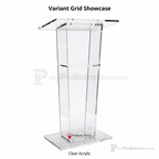 Clear Acrylic Lectern with Open Back & Shelf Acrylic Lectern LECTFACVFC - thePodiumsStore