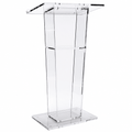 Clear Acrylic Lectern with Open Back & Shelf Acrylic Lectern LECTFACVFC - thePodiumsStore