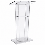Clear Acrylic Lectern with Open Back & Shelf Acrylic Lectern LECTFACVFC - thePodiumsStore