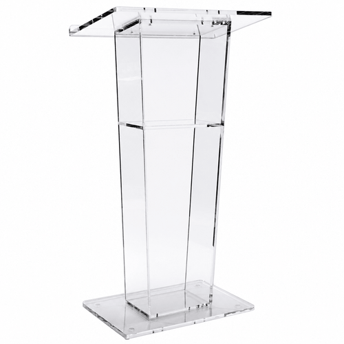 Clear Acrylic Lectern with Open Back & Shelf Acrylic Lectern LECTFACVFC - thePodiumsStore