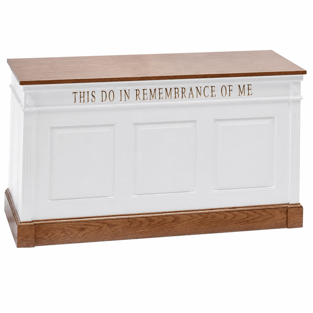Closed-Style Fluted Wood Communion Table (PS-820) Communion Table NO 820C Light Oak 35 - thePodiumsStore