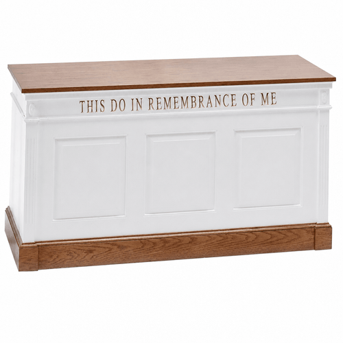 Closed-Style Fluted Wood Communion Table (PS-820) Communion Table NO 820C Light Oak 35 - thePodiumsStore
