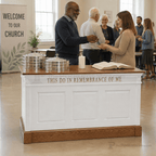 Closed-Style Fluted Wood Communion Table (PS-820) Communion Table NO 820C Light Oak 35 - thePodiumsStore