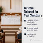 Closed-Style Fluted Wood Communion Table (PS-820) Communion Table NO 820C Light Oak 35 - thePodiumsStore
