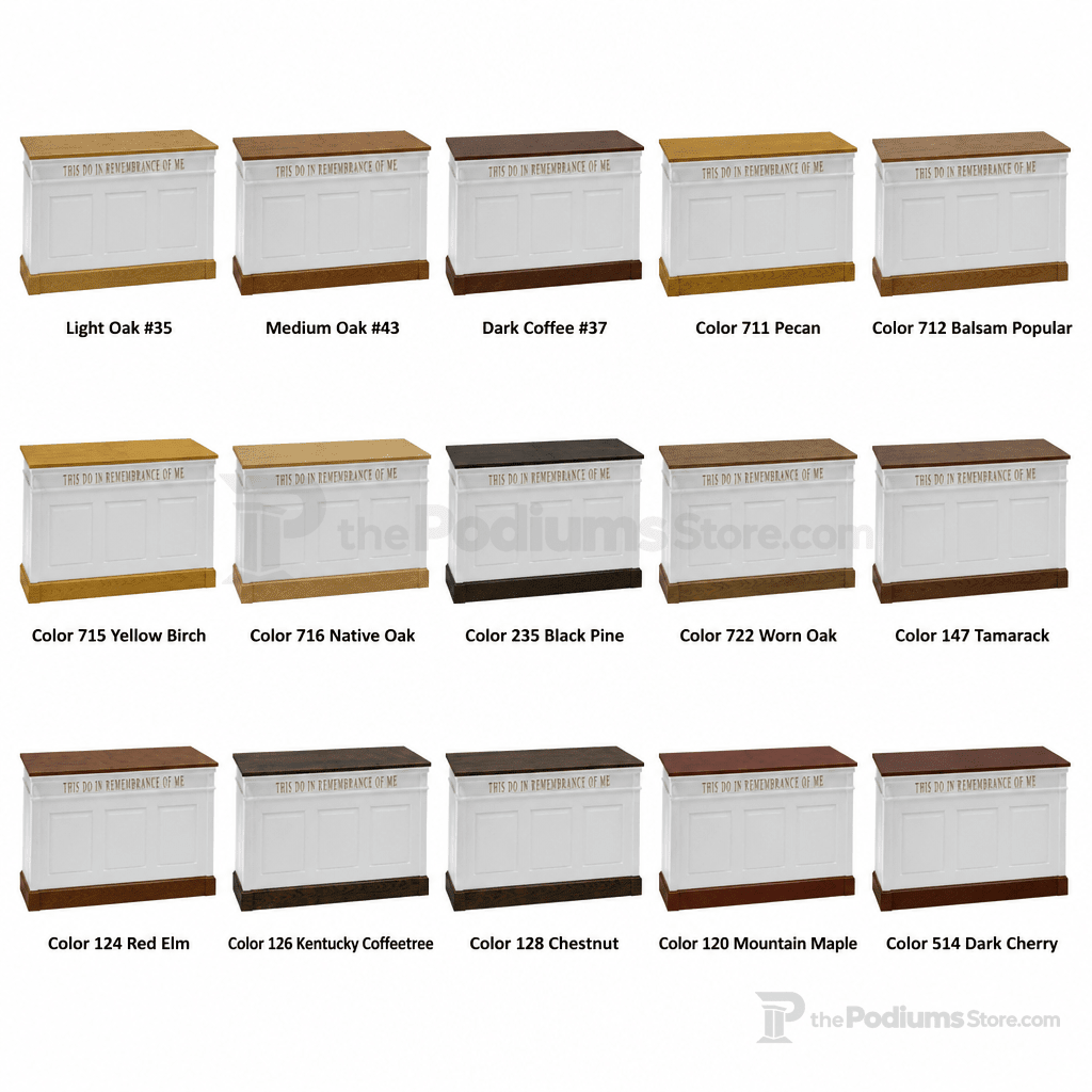 Closed-Style Fluted Wood Communion Table (PS-820) Communion Table NO 820C Light Oak 35 - thePodiumsStore
