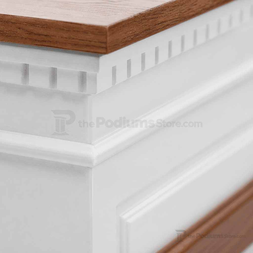 Closed-Style Fluted Wood Communion Table (PS-820) Communion Table NO 820C Light Oak 35 - thePodiumsStore