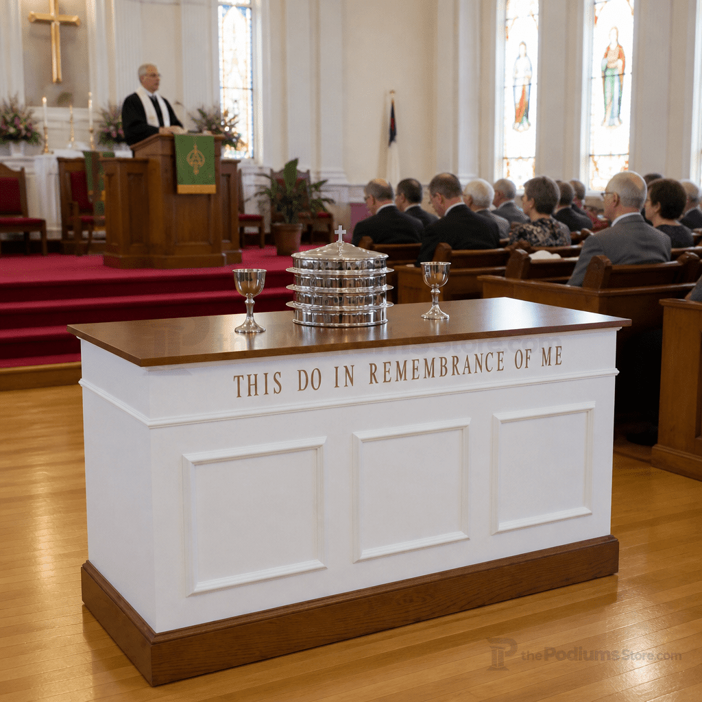 Closed-Style Wood Communion Table (PS-810) Communion Table NO. 810 Light Oak 35 - thePodiumsStore