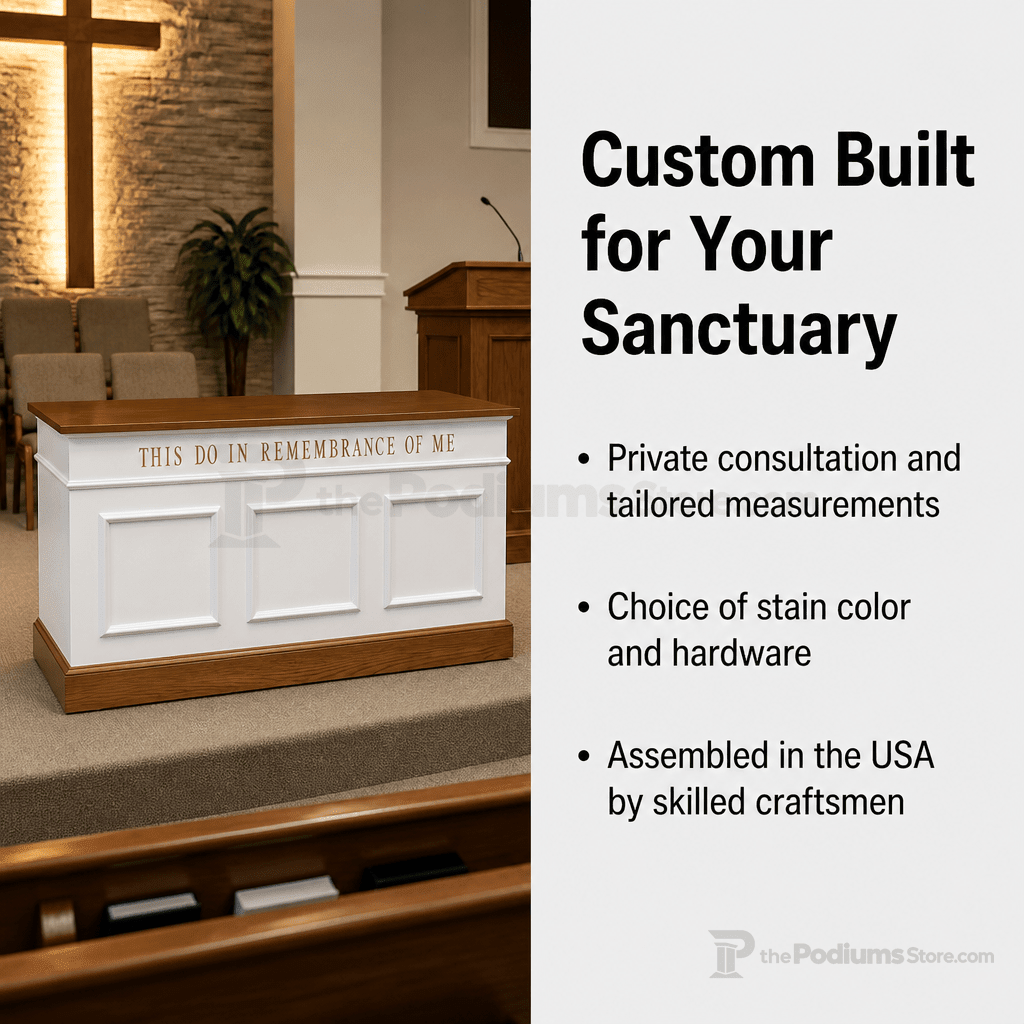 Closed-Style Wood Communion Table (PS-810) Communion Table NO. 810 Light Oak 35 - thePodiumsStore