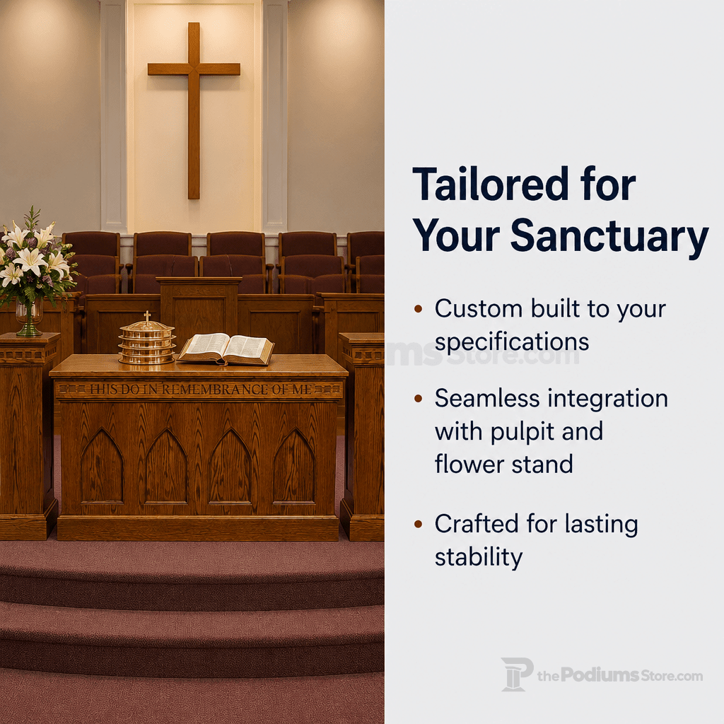 Closed-Style Wood Communion Table (PS-900) Communion Table NO 900 T Light Oak 35 - thePodiumsStore