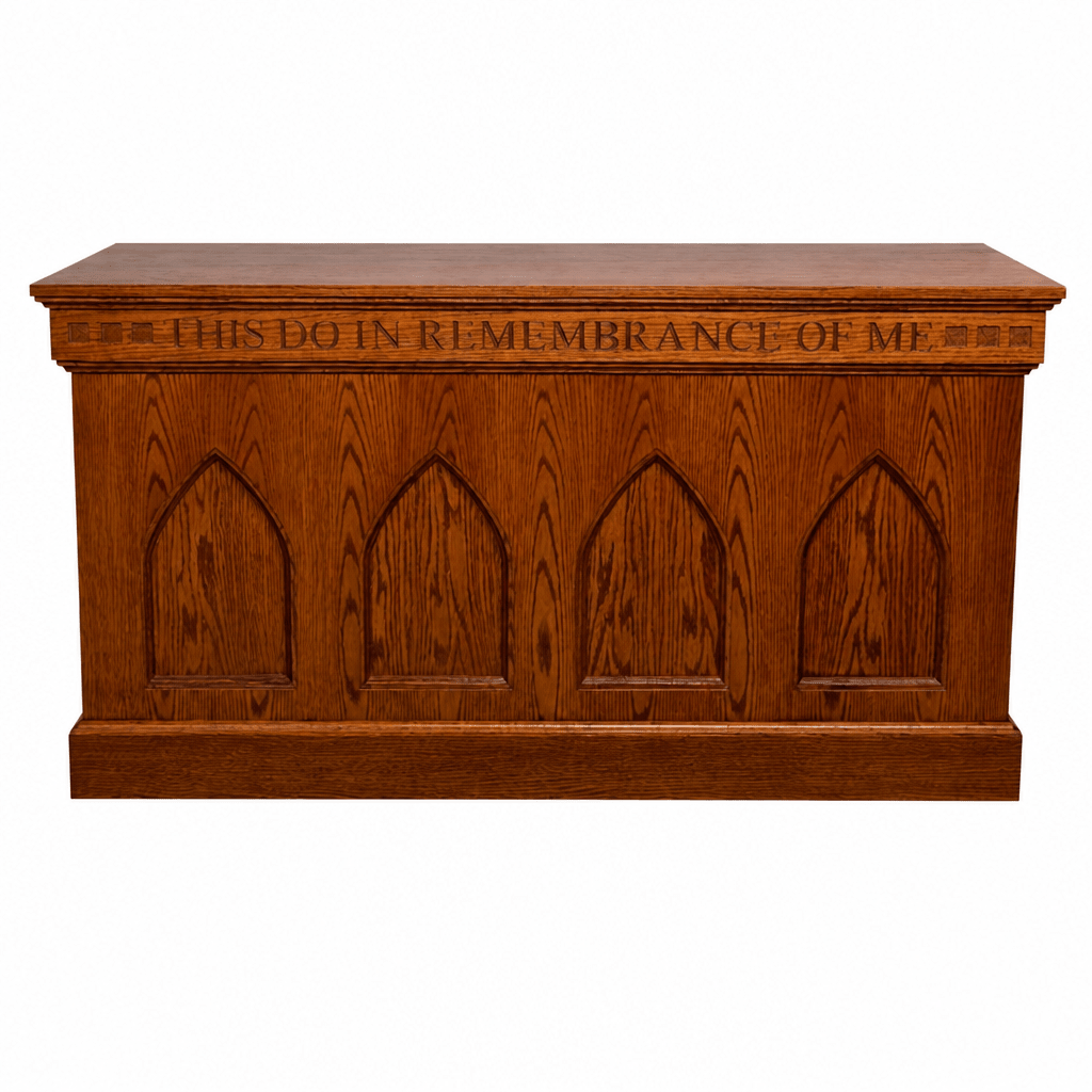 Closed-Style Wood Communion Table (PS-900) Communion Table NO 900 T Light Oak 35 - thePodiumsStore