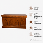 Closed-Style Wood Communion Table (PS-900) Communion Table NO 900 T Light Oak 35 - thePodiumsStore