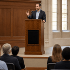 Collegiate Evolution Solid Hardwood Lectern (PS-CPD677-EV) Hardwood Lectern CPD677-EV-C No Logo Cherry Wood - Natural (Clear Coat) - thePodiumsStore