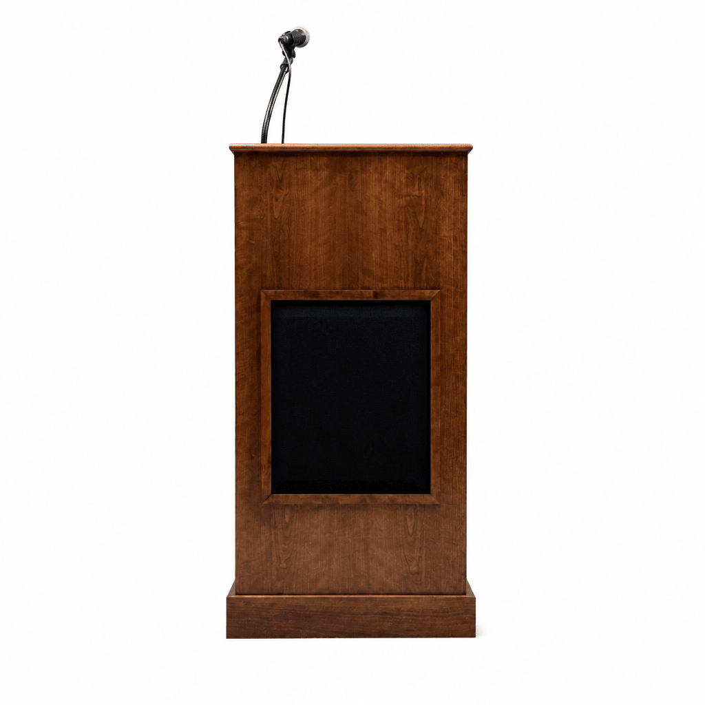 Collegiate Evolution Solid Hardwood Lectern (PS-CPD677-EV) Hardwood Lectern CPD677-EV-C No Logo Cherry Wood - Natural (Clear Coat) - thePodiumsStore