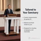 Colonial Open-Top Wood Church Pulpit (PS-605) Church Wood Pulpit TOP-605 Light Oak 35 No White - thePodiumsStore
