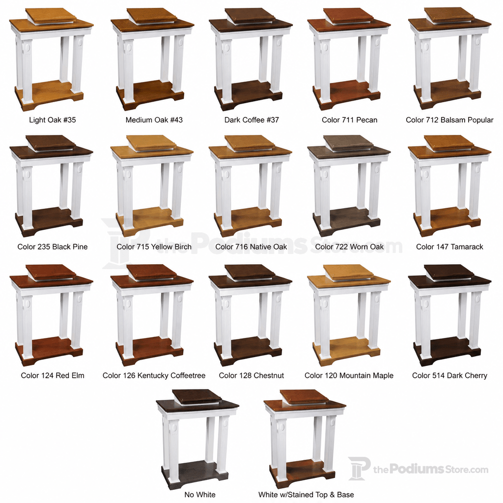 Colonial Open-Top Wood Church Pulpit (PS-605) Church Wood Pulpit TOP-605 Light Oak 35 No White - thePodiumsStore