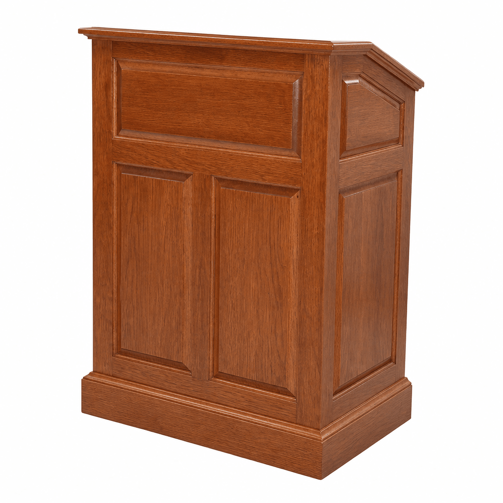 Colonial Solid Hardwood Lectern Hardwood Lectern PDCOL Light Oak 35 No Logo - thePodiumsStore