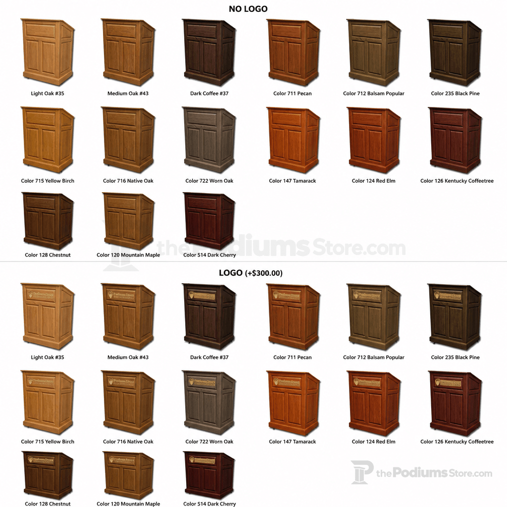 Colonial Solid Hardwood Lectern Hardwood Lectern PDCOL Light Oak 35 No Logo - thePodiumsStore