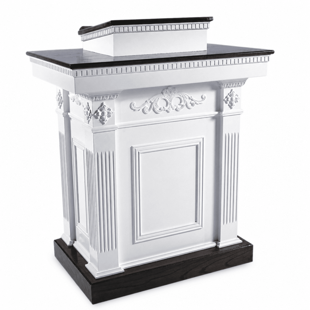 Colonial Tiered Wood Church Pulpit (PS-TSP-620) Church Wood Pulpit TSP-620 Light Oak 35 No Cross - thePodiumsStore