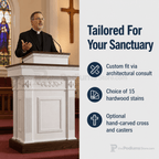 Colonial Tiered Wood Church Pulpit (PS-TSP-620) Church Wood Pulpit TSP-620 Light Oak 35 No Cross - thePodiumsStore