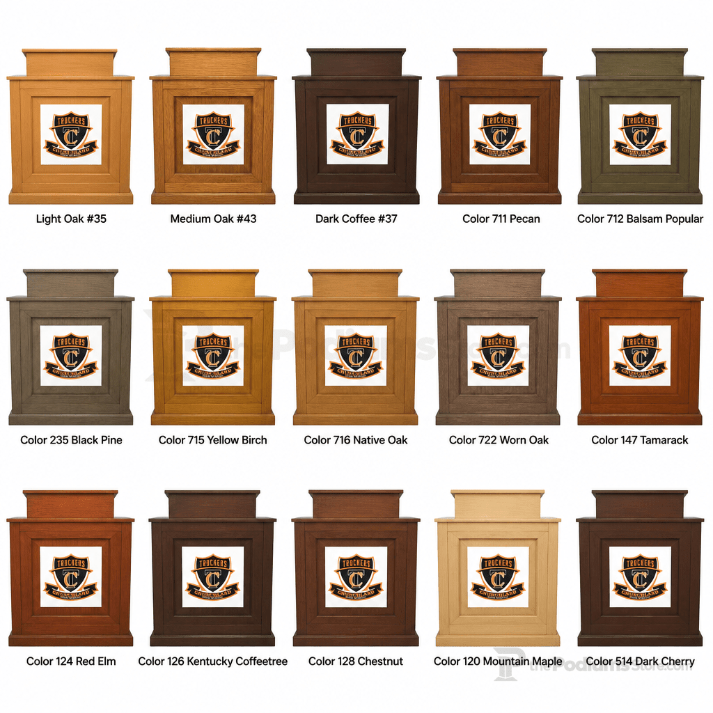 Colonial Winged Solid Hardwood Lectern Hardwood Lectern PDCOL CU Light Oak 35 - thePodiumsStore
