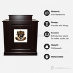 Colonial Winged Solid Hardwood Lectern Hardwood Lectern PDCOL CU Light Oak 35 - thePodiumsStore