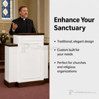 Colonial Wood Church Pulpit (PS-TWP-605) Church Wood Pulpit TWP-605 Light Oak 35 No White - thePodiumsStore