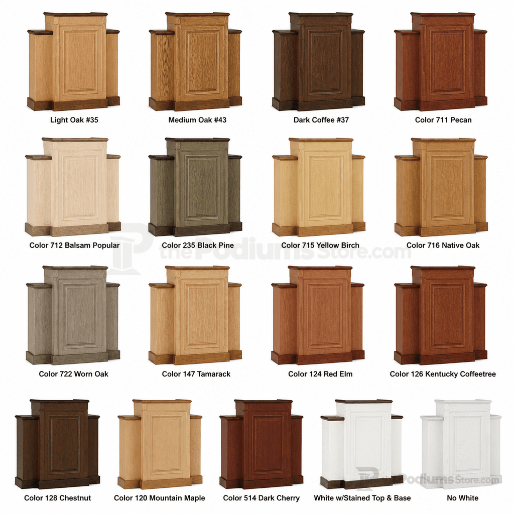 Colonial Wood Church Pulpit (PS-TWP-605) Church Wood Pulpit TWP-605 Light Oak 35 No White - thePodiumsStore