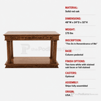 Column Pedestal Wood Communion Table (PS-834) Communion Table 834AS No White Light Oak 35 - thePodiumsStore