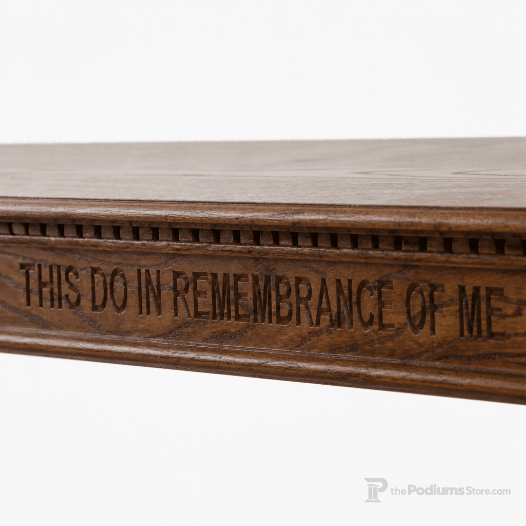 Column Pedestal Wood Communion Table (PS-834) Communion Table 834AS No White Light Oak 35 - thePodiumsStore