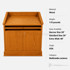Commander Multimedia Lectern Multimedia Lectern PDCOM-28 Narrow Size 28" - thePodiumsStore