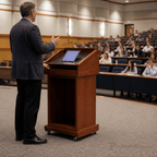 Conquest Solid Hardwood Lectern Hardwood Lectern PDCON Light Oak 35 No Logo - thePodiumsStore