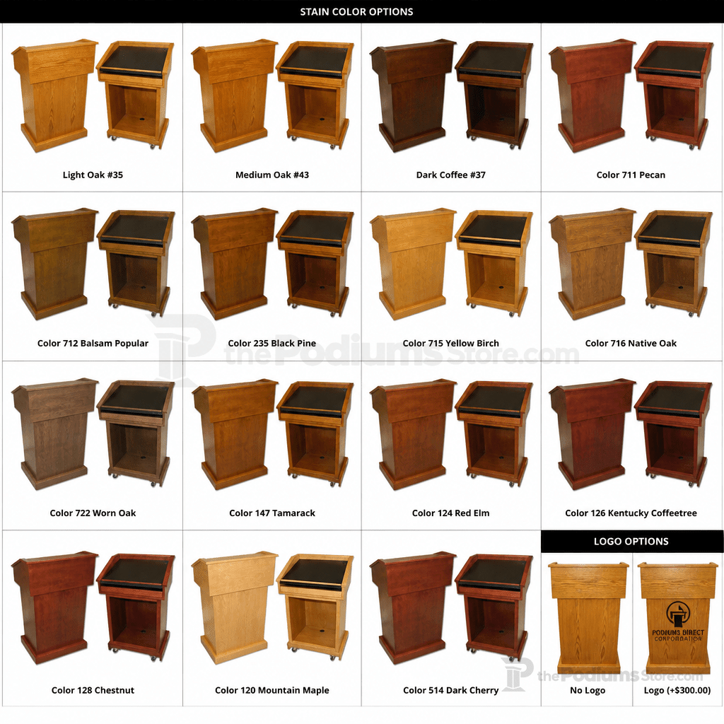 Conquest Solid Hardwood Lectern Hardwood Lectern PDCON Light Oak 35 No Logo - thePodiumsStore