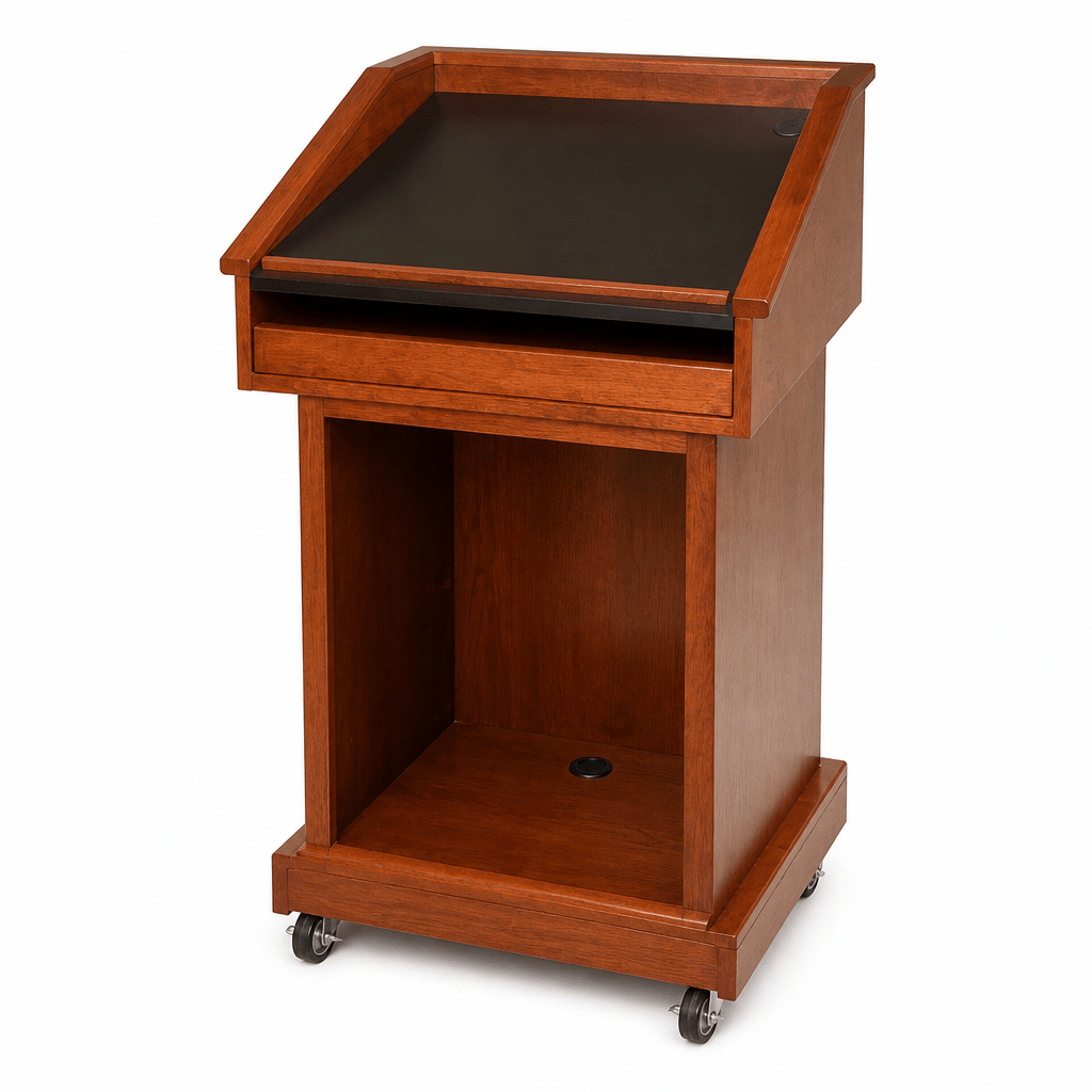 Conquest Solid Hardwood Lectern Hardwood Lectern PDCON Light Oak 35 No Logo - thePodiumsStore
