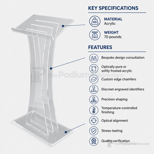 Contemporary Acrylic Lectern (PS-SN3065) Acrylic Lectern LECTM - thePodiumsStore