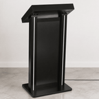Contemporary Lectern with Vertical LED Down-Post Lighting Aluminum Lectern LEDLECTBD2 - thePodiumsStore