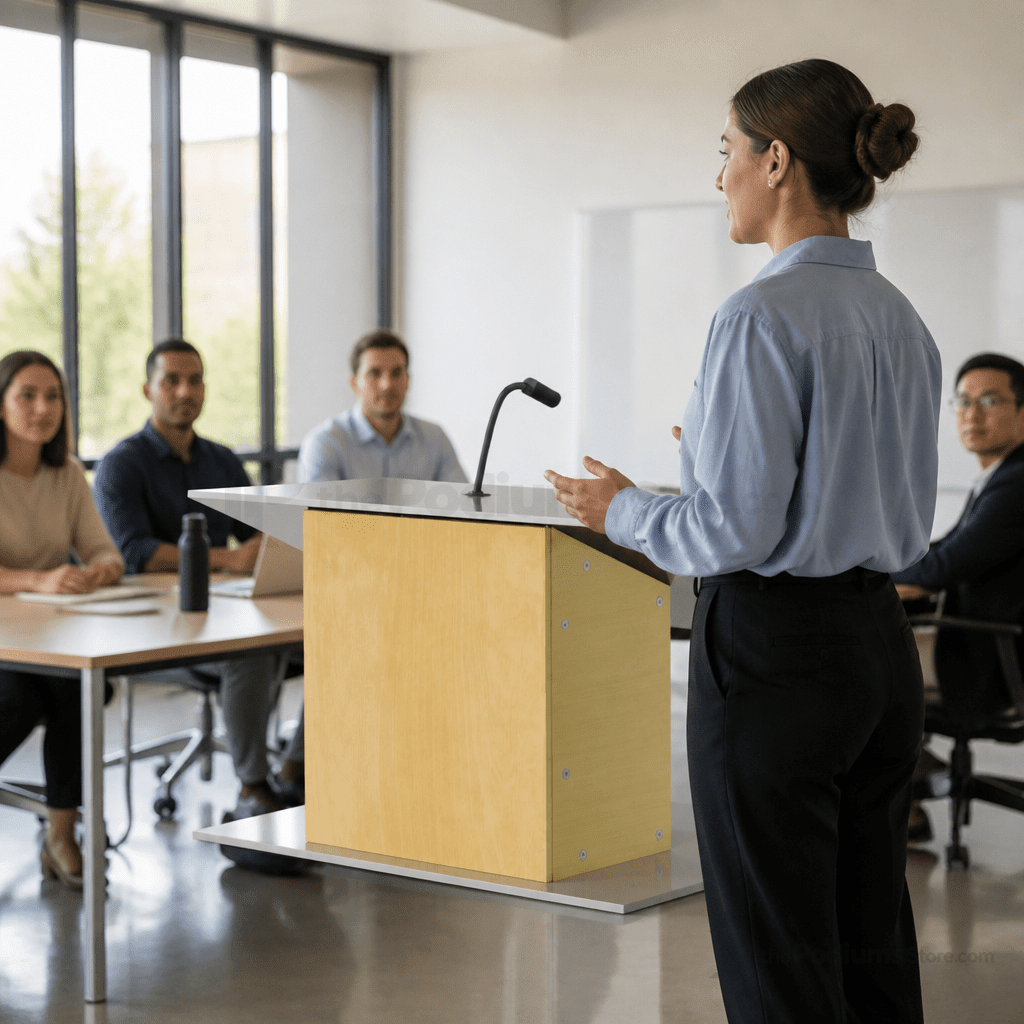 Contemporary Tabletop Lectern (PS-K-9) Tabletop Lectern K9N-V22 No Reading Light No Holder Natural - thePodiumsStore