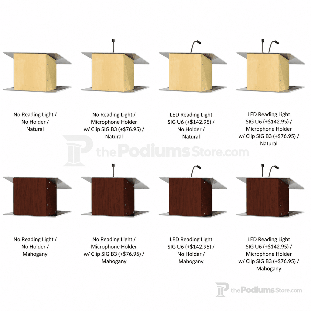 Contemporary Tabletop Lectern (PS-K-9) Tabletop Lectern K9N-V22 No Reading Light No Holder Natural - thePodiumsStore