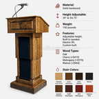 Counselor Evolution Lift Lectern with Sound (PS-CLR235-EV-L) Hardwood Lectern CLR235-EV-LIFT-O Oak Natural (Clear Finish) - thePodiumsStore