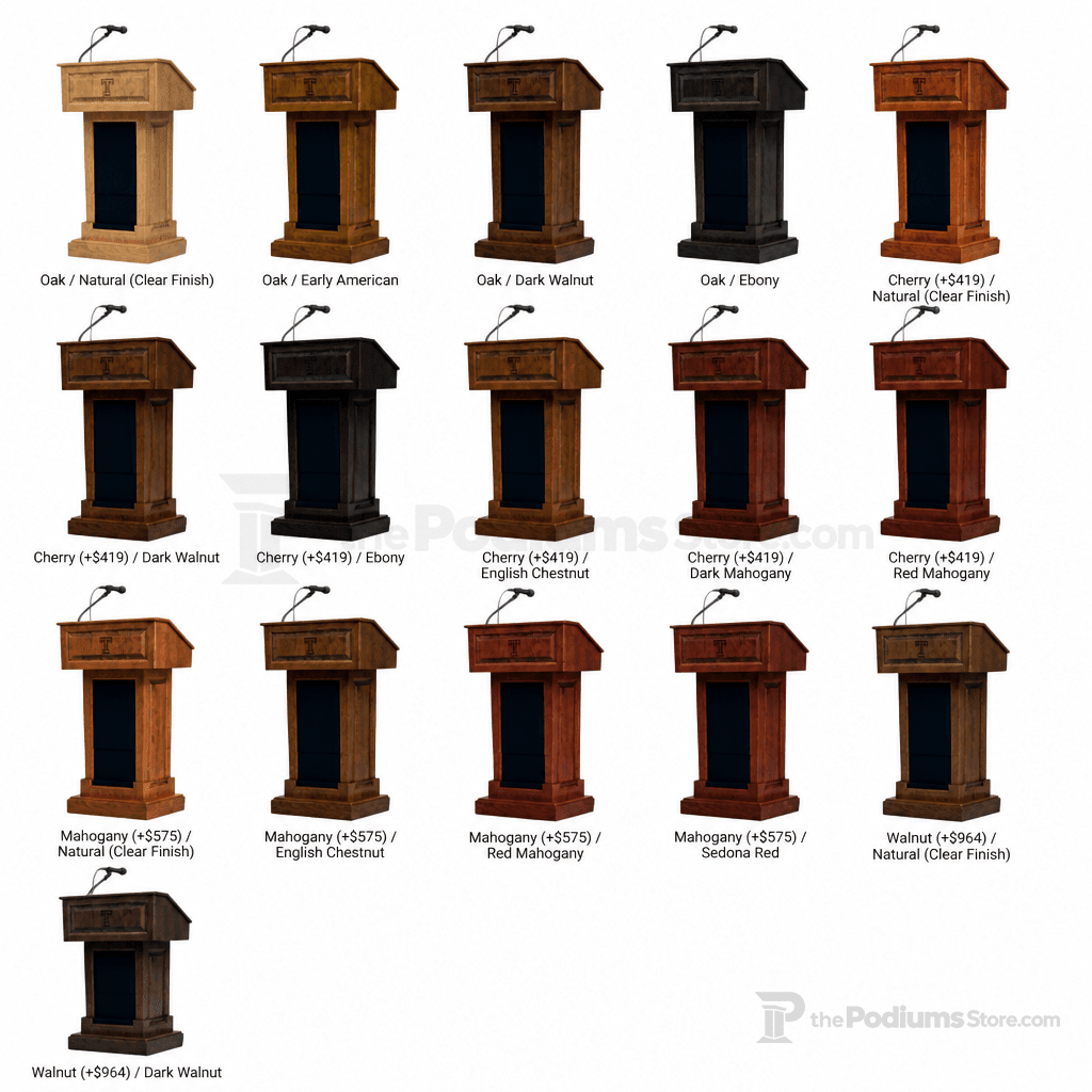 Counselor Evolution Lift Lectern with Sound (PS-CLR235-EV-L) Hardwood Lectern CLR235-EV-LIFT-O Oak Natural (Clear Finish) - thePodiumsStore