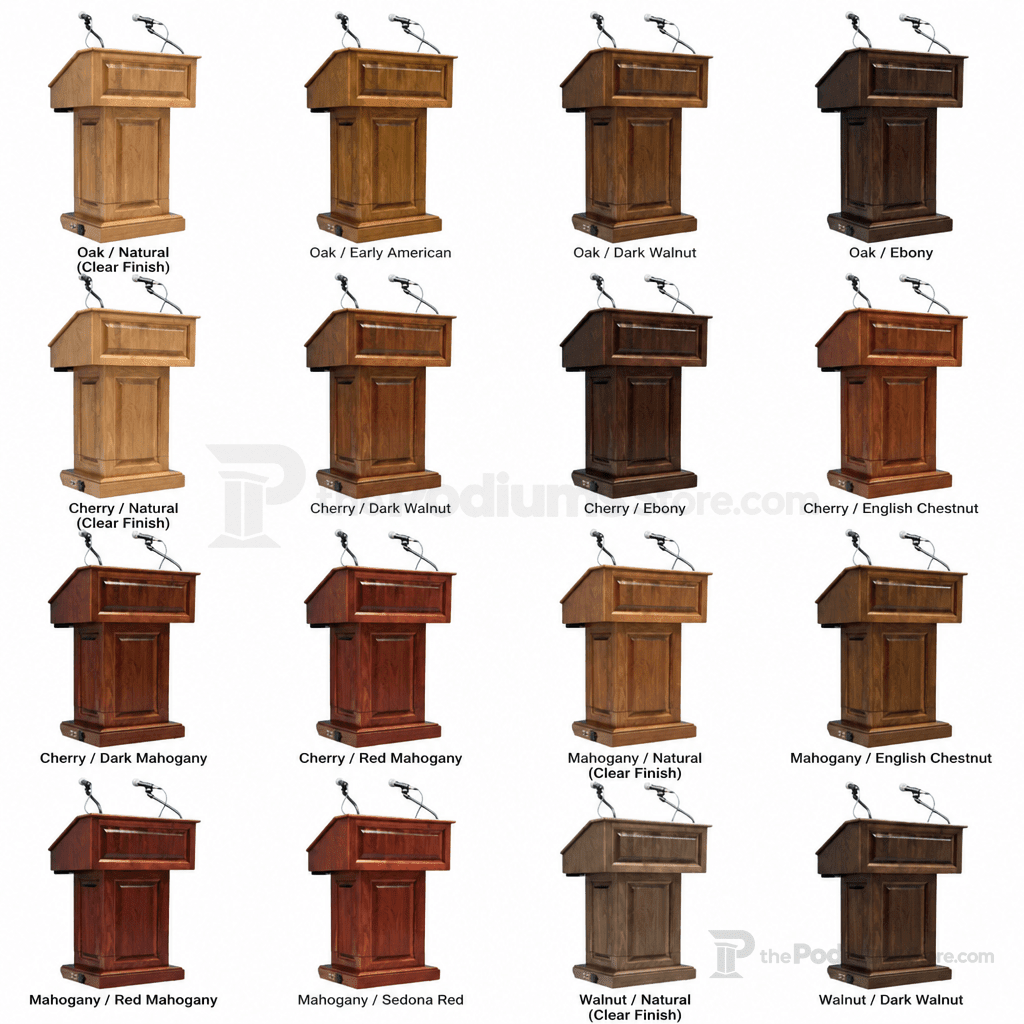 Counselor Lift Solid Hardwood Lectern (PS-CLR235-LIFT) Hardwood Lectern CLR235-LIFT-O Oak Natural (Clear Finish) - thePodiumsStore