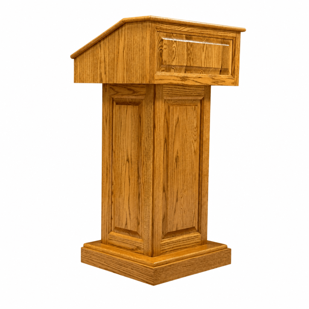 Counselor Solid Hardwood Lectern (PS-CLR235) Hardwood Lectern CLR235-O Oak Natural (Clear Finish) - thePodiumsStore