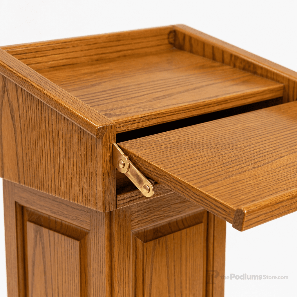 Counselor Solid Hardwood Lectern (PS-CLR235) Hardwood Lectern CLR235-O Oak Natural (Clear Finish) - thePodiumsStore
